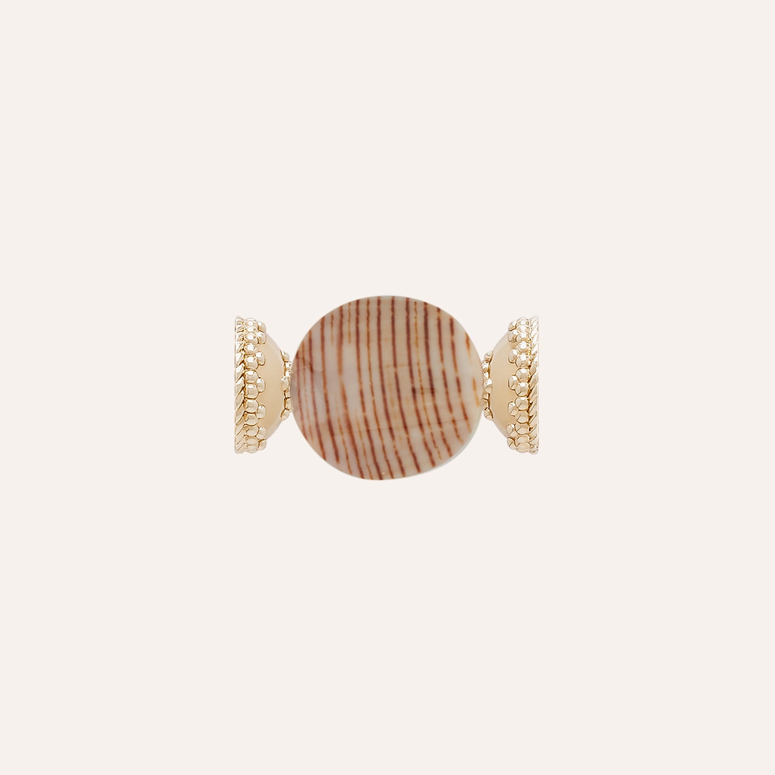 Brown Stripe Shell & Resin Centerpiece