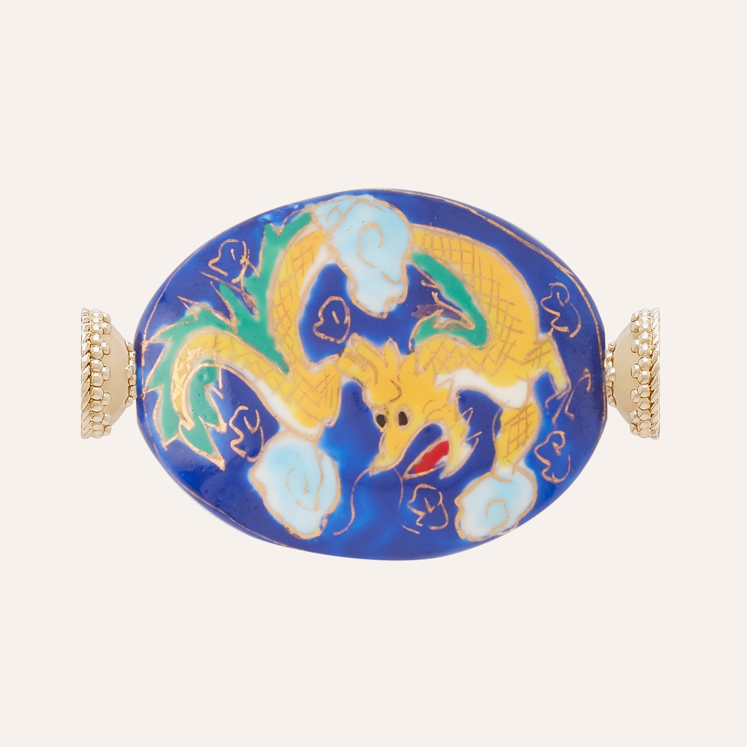 Blue & Yellow Dragon Porcelain Centerpiece