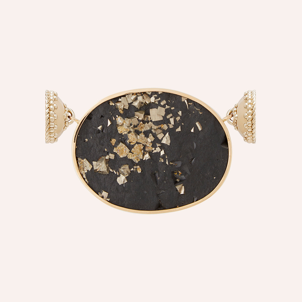 Pyrite & Slate Oval Centerpiece