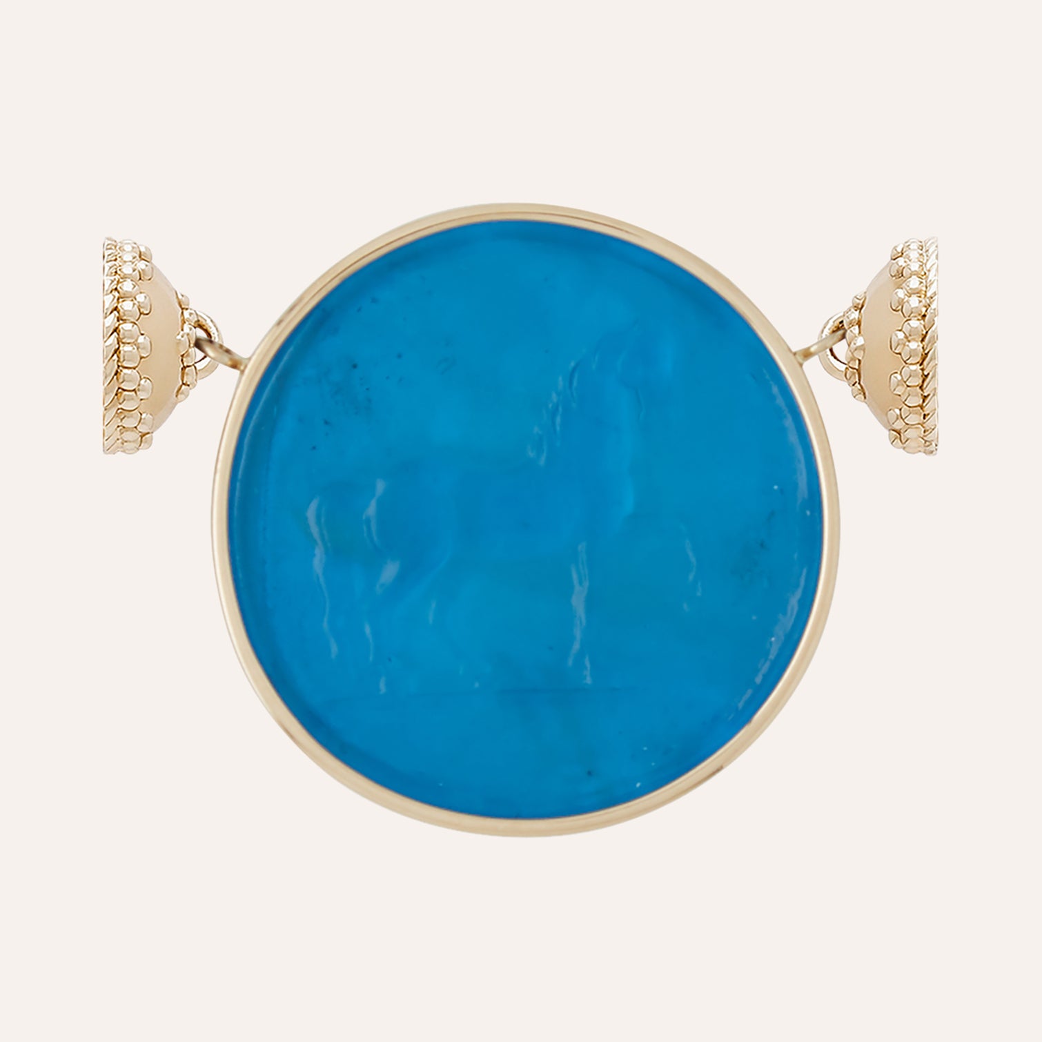 Classic Equine Capri Blue Italian Glass Centerpiece