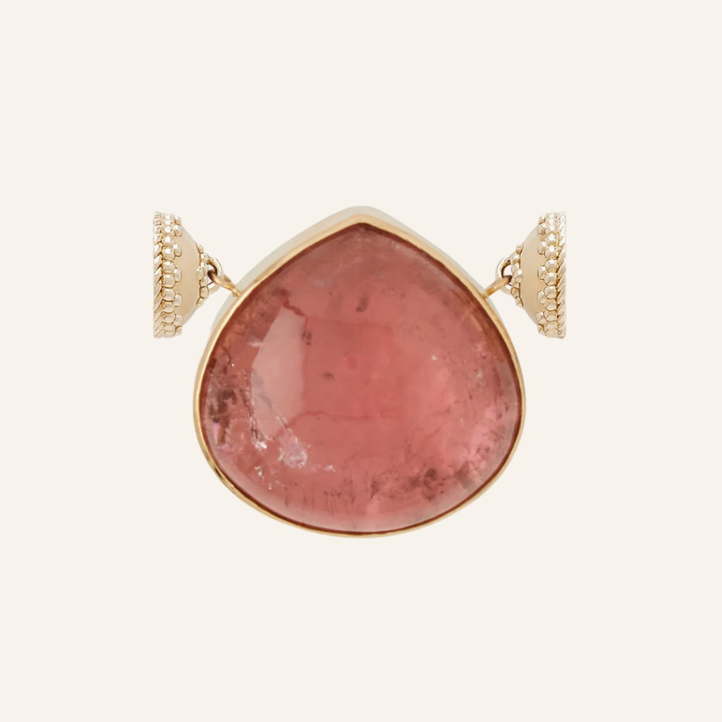 Candy Pink Tourmaline Teardrop Centerpiece