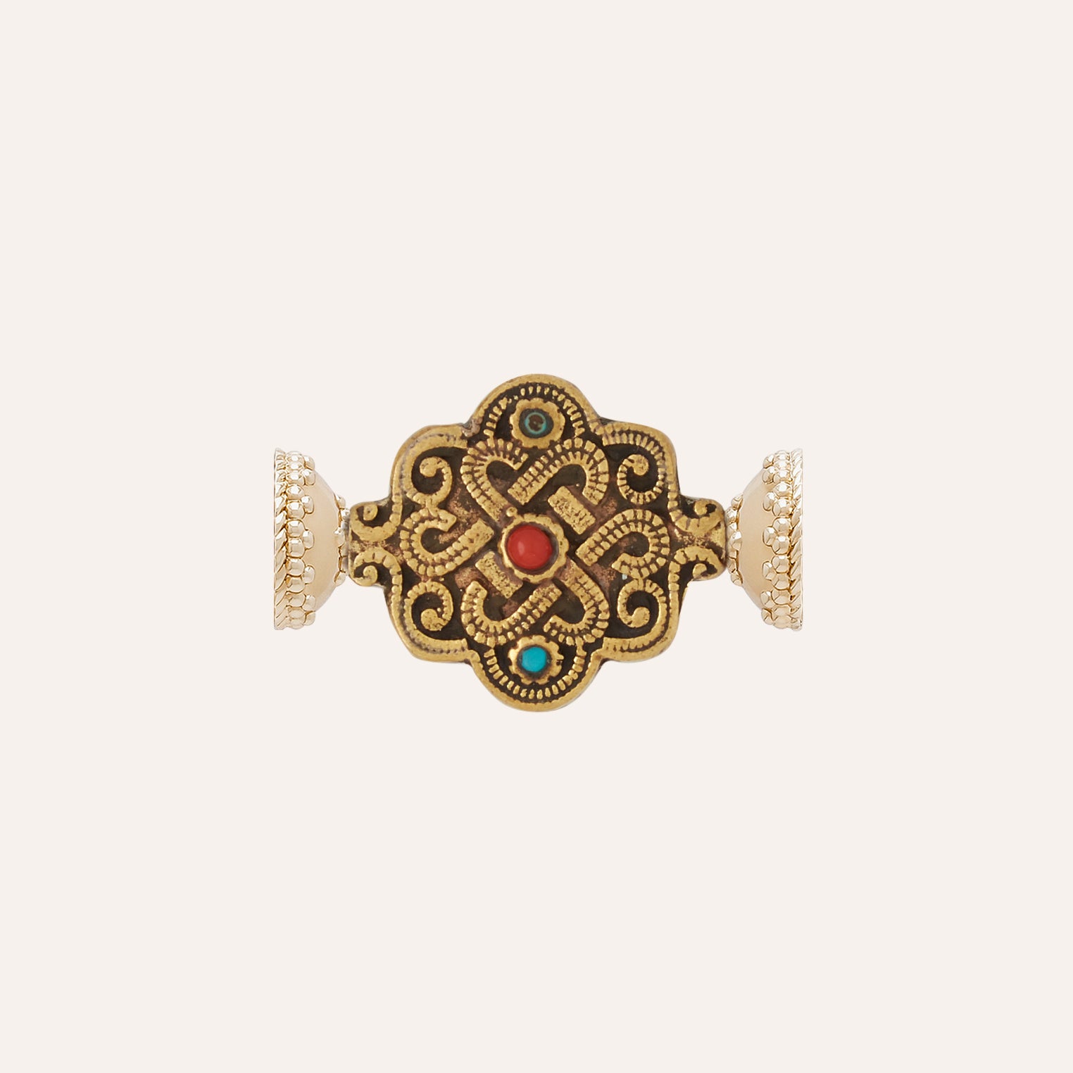 Tibetan Treasure Twisted Brass Centerpiece