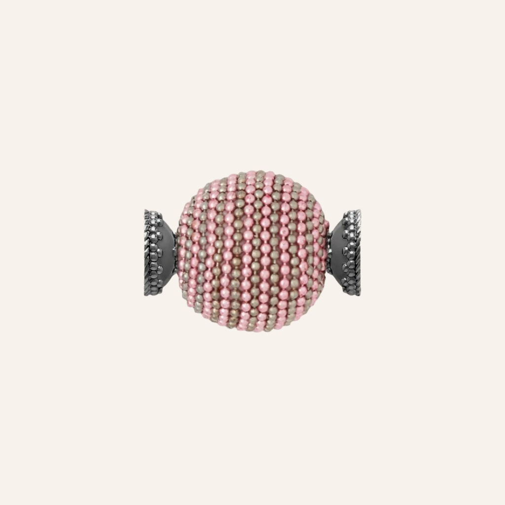 Caviar Mauve & Gray Bead 25mm Gunmetal Centerpiece