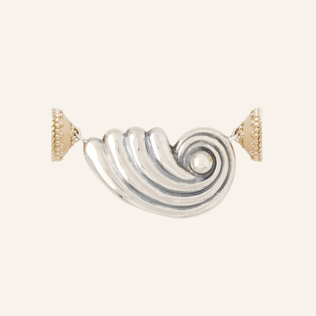 Tibetan Treasure Sterling Silver Left Wave Centerpiece