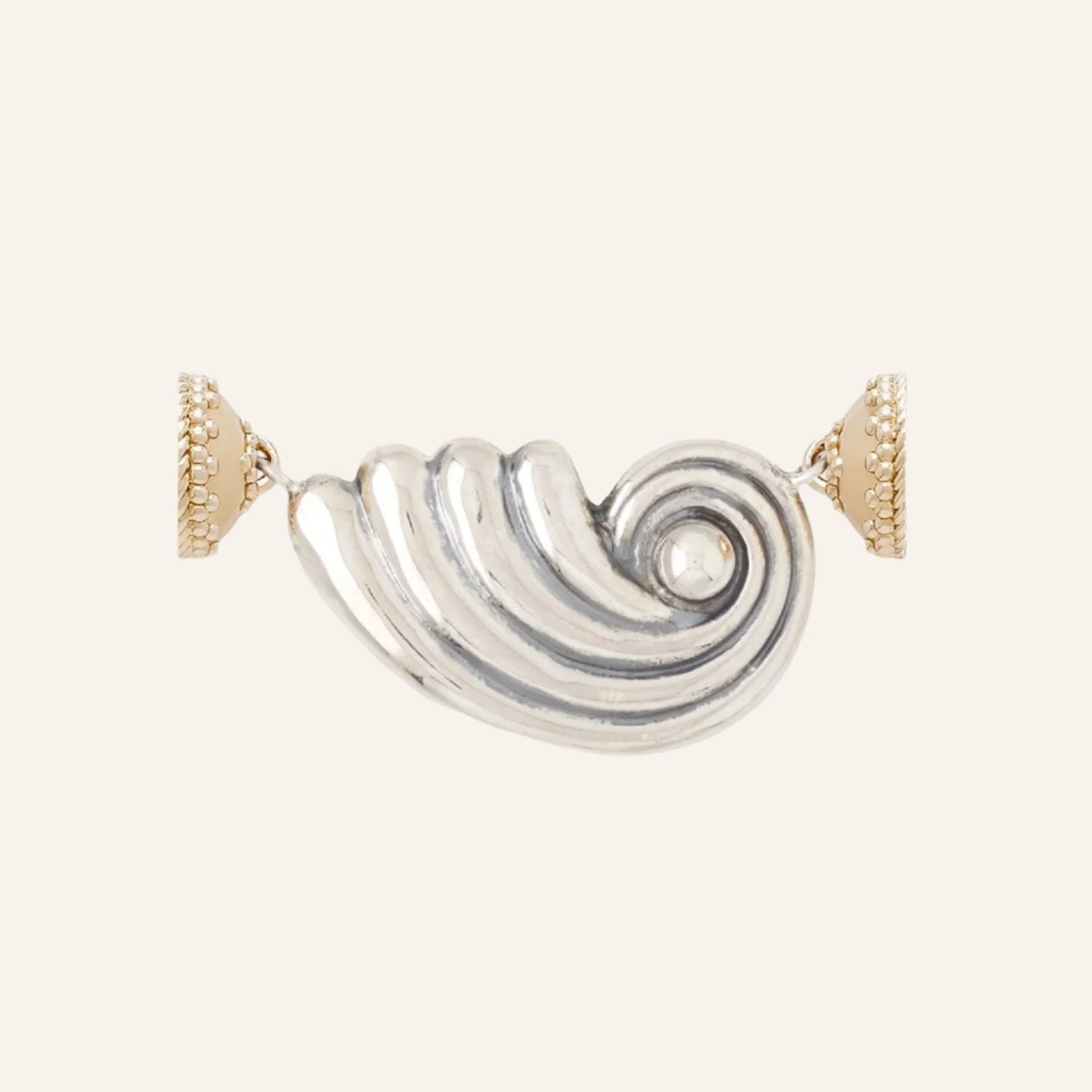 Tibetan Treasure Sterling Silver Left Wave Centerpiece
