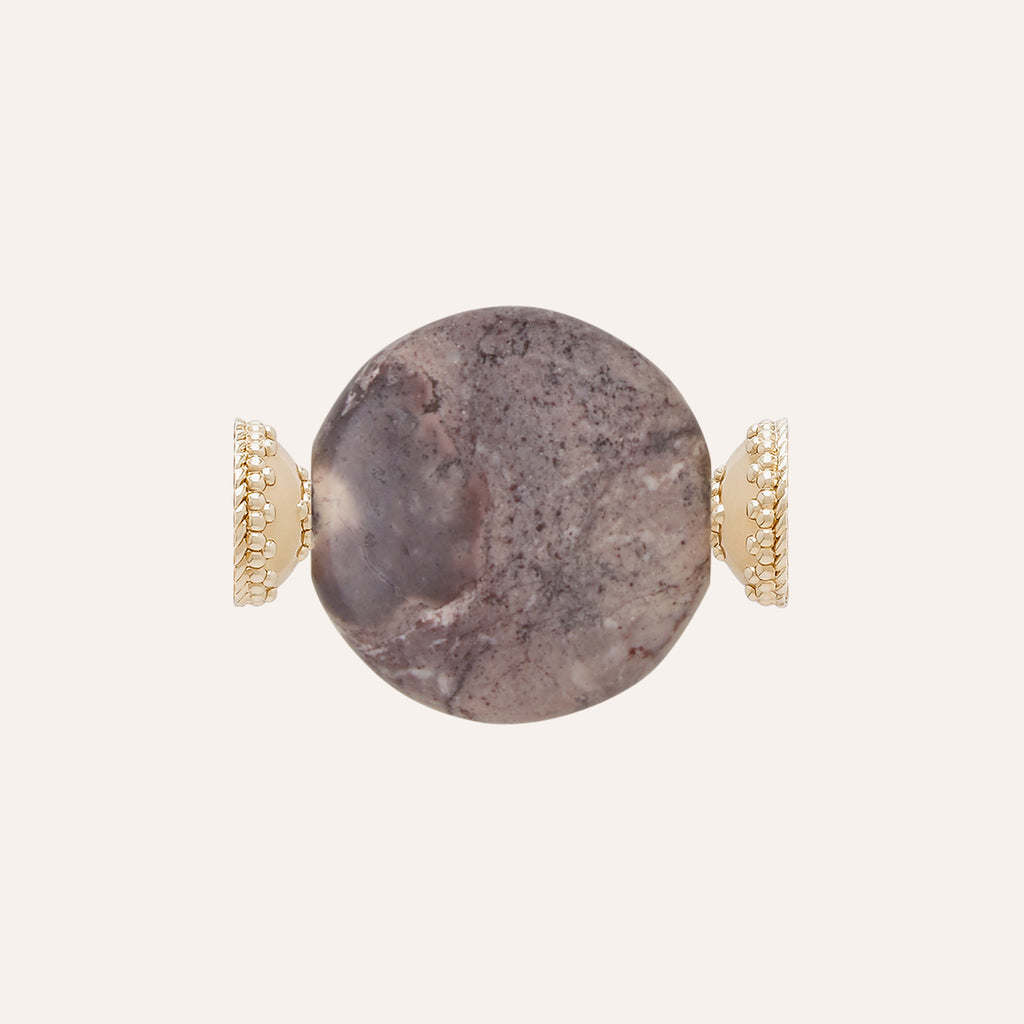 Dusty Purple Porcelain Agate 30mm Flat Centerpiece