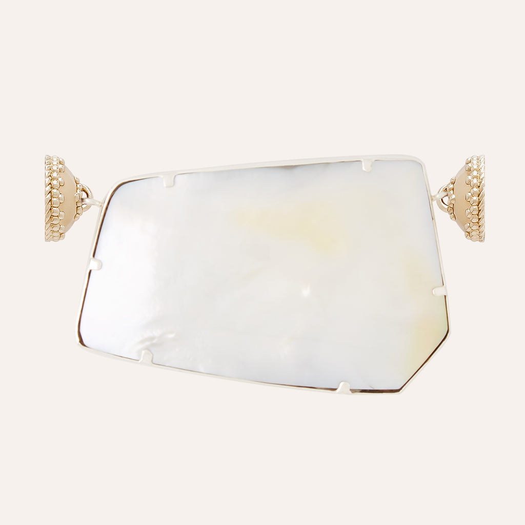 Large Wood Opalite Long Trapezoid Centerpiece