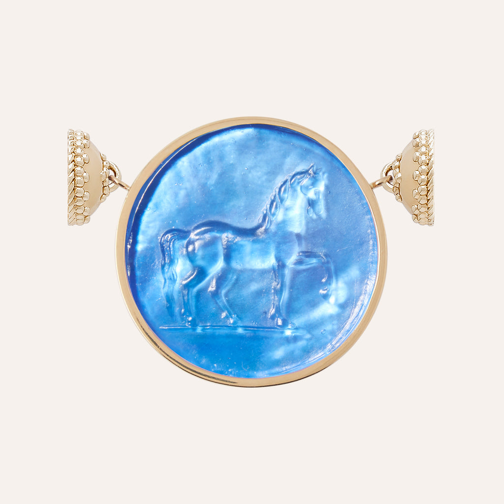 Classic Equine Royal Blue Chiara Glass Centerpiece