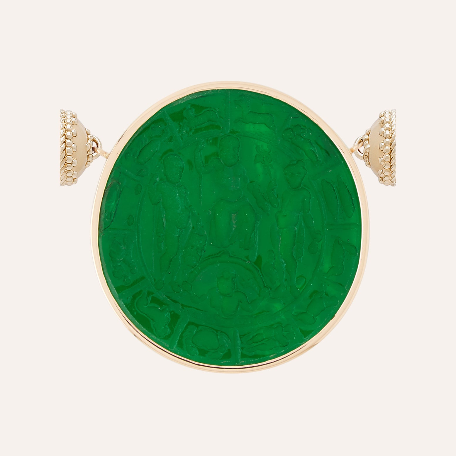 Classic Zodiac Deity Emerald Green Italian Glass Centerpiece