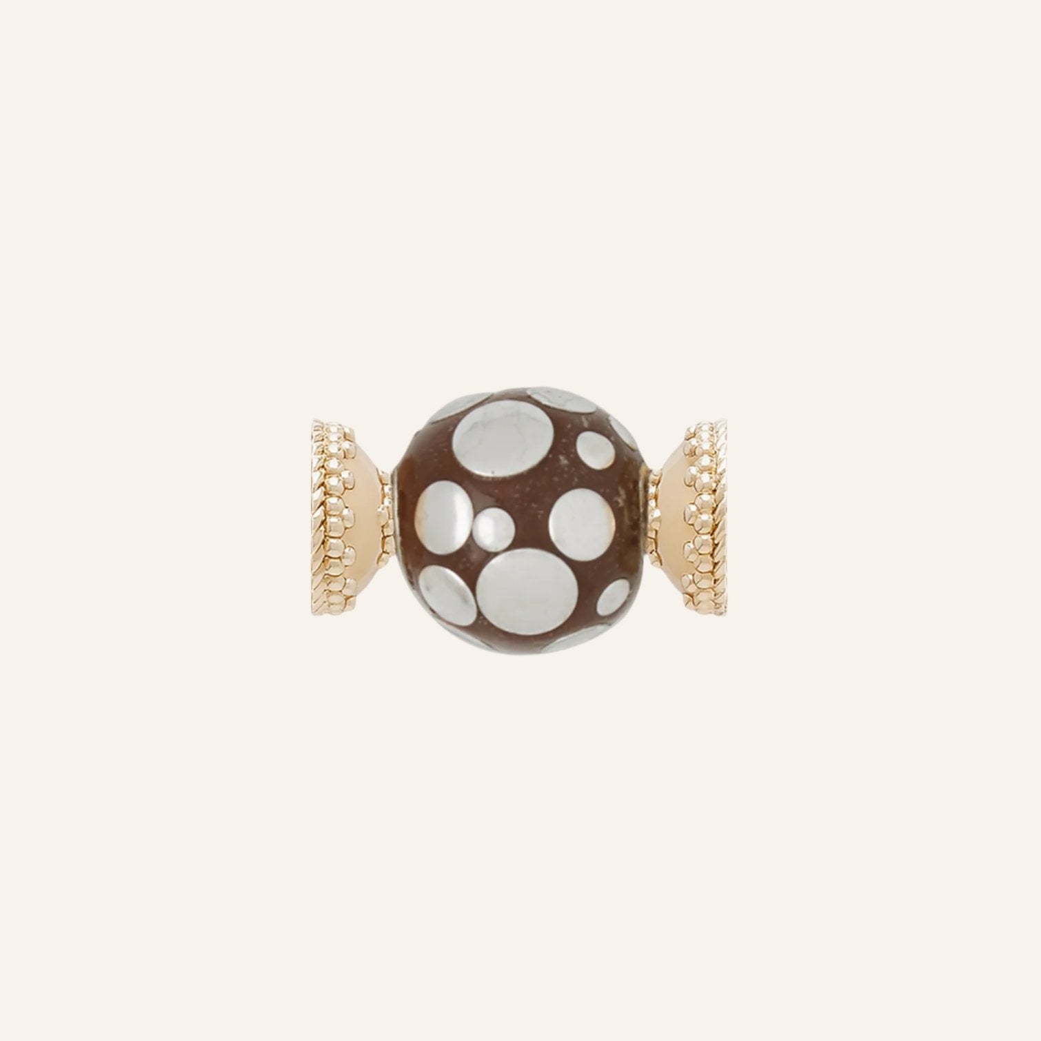 Sterling Silver Brown Polka Dot 20mm Centerpiece