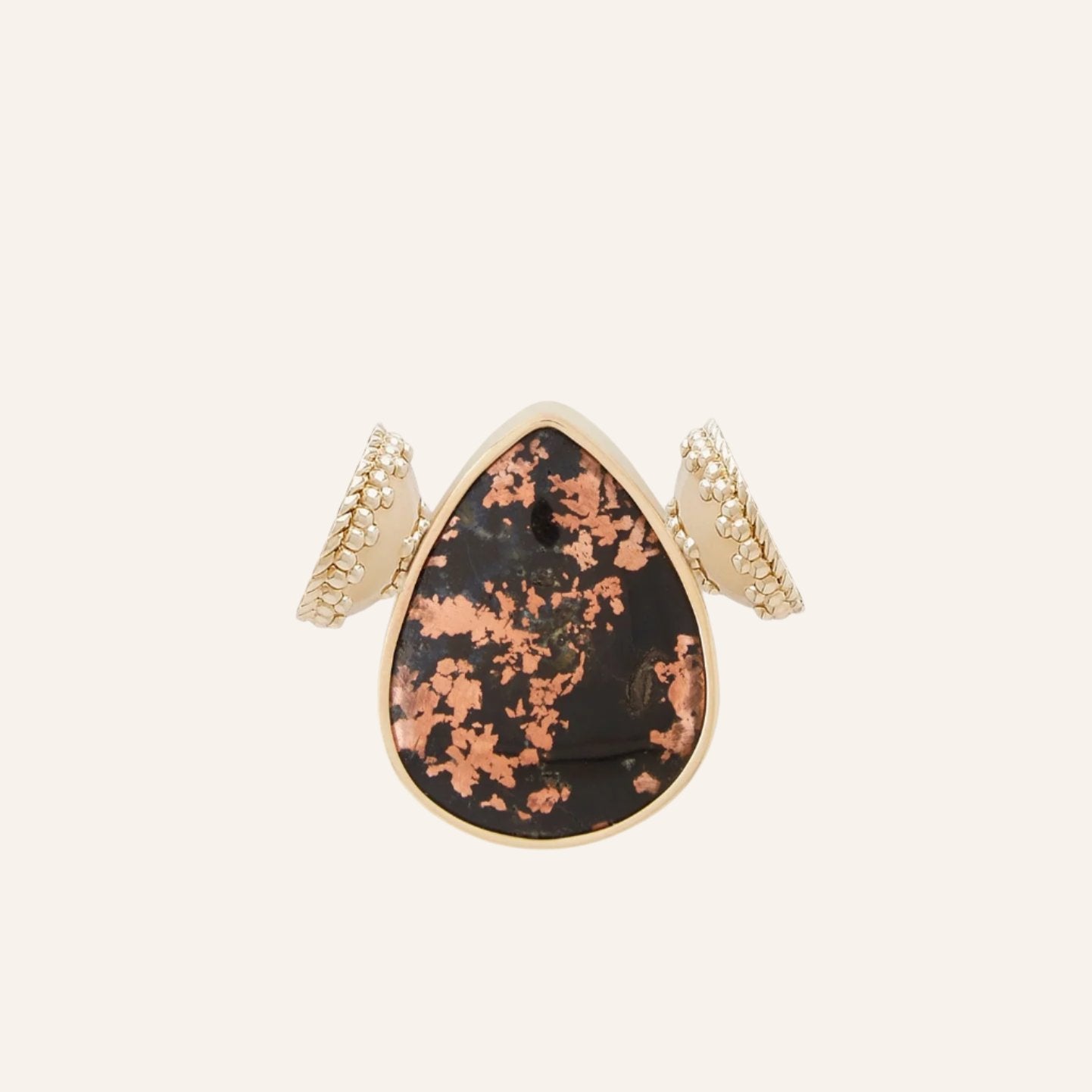Copper Plum Agate Teardrop Cabochon Centerpiece