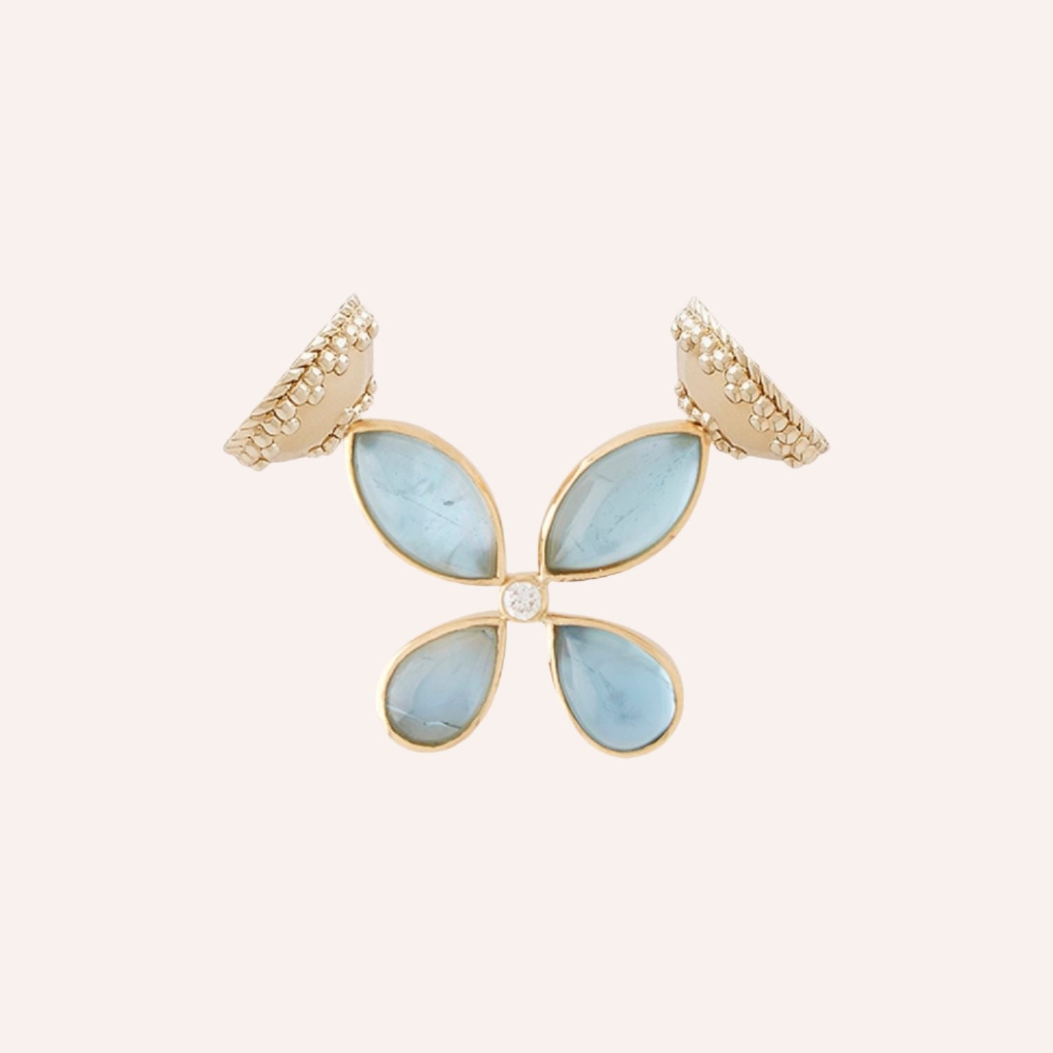 Candy Aquamarine Butterfly 18K Yellow Gold Centerpiece