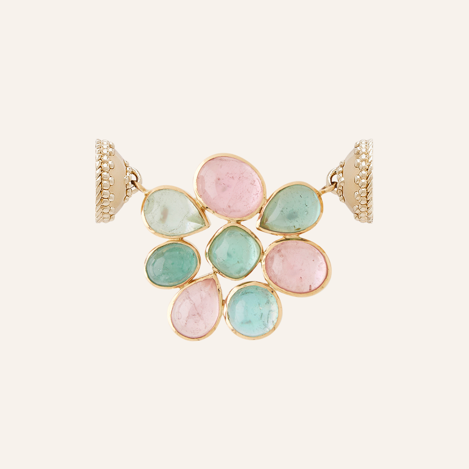 18K Candy Tourmaline Cabochon Bouquet Centerpiece