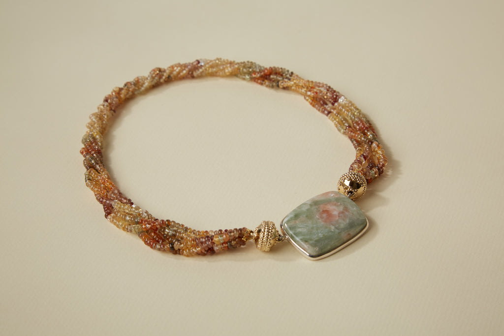 Canary Zircon Rondelle Multi-Strand Necklace