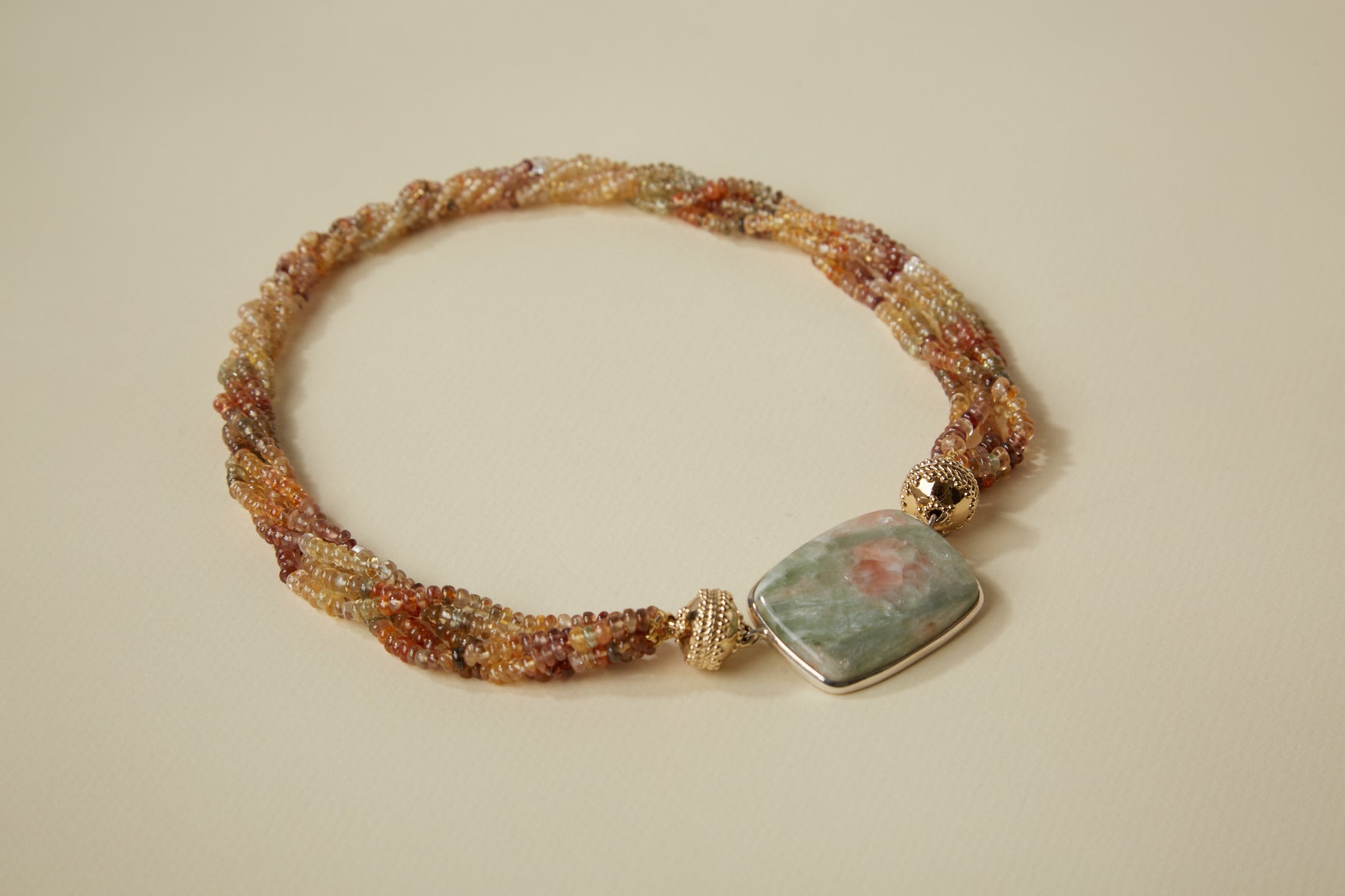 Canary Zircon Rondelle Multi-Strand Necklace
