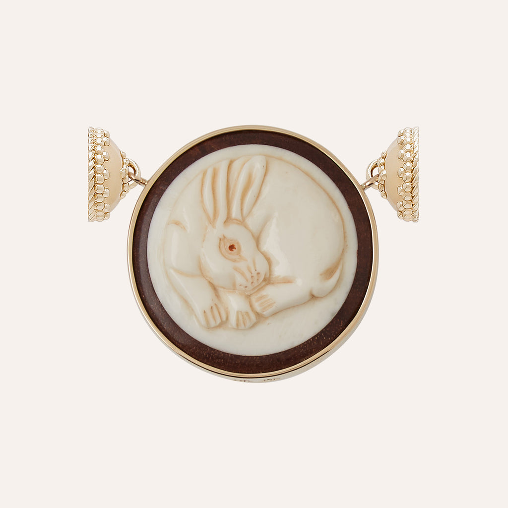 White Bone Carved Bunny Centerpiece
