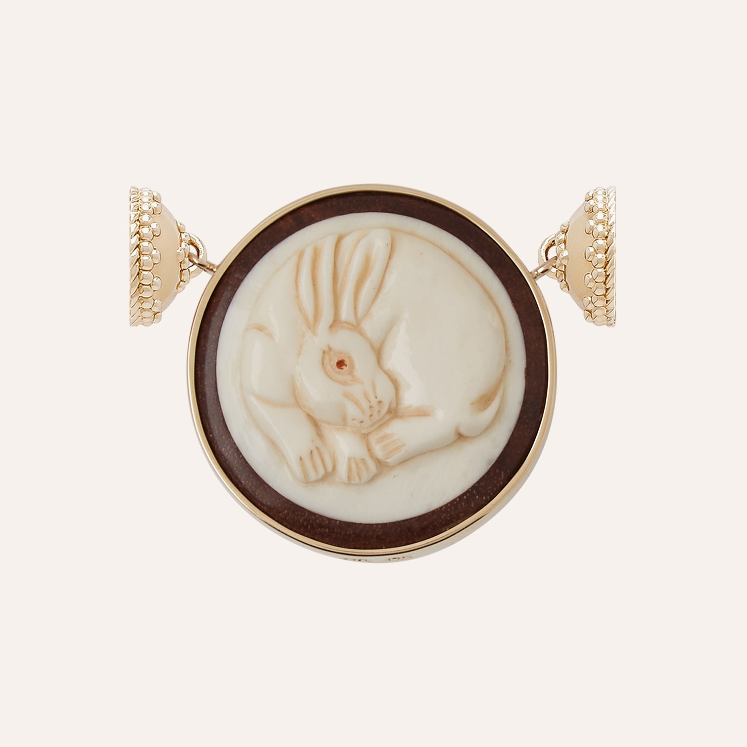 White Bone Carved Bunny Centerpiece