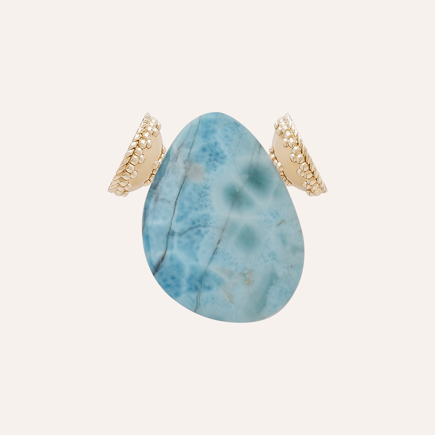 Blue Larimar Teardrop Centerpiece