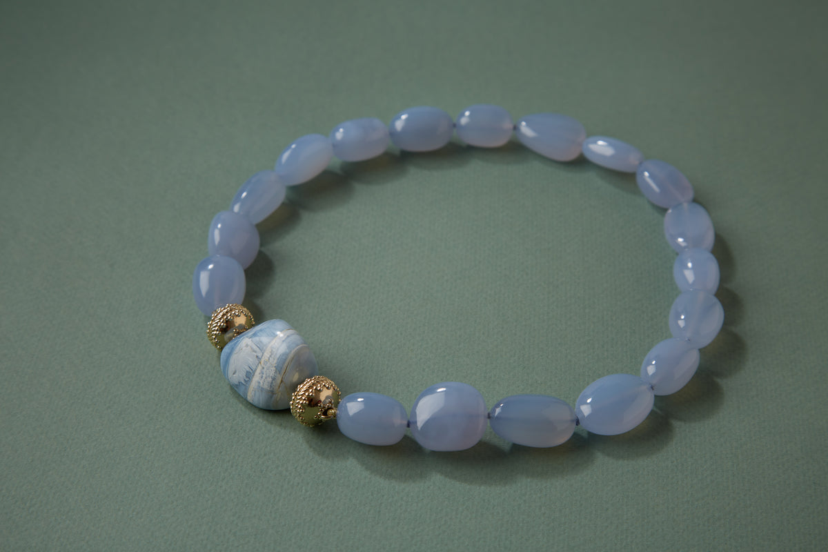 Light Blue Opal Tumbled Nugget Centerpiece