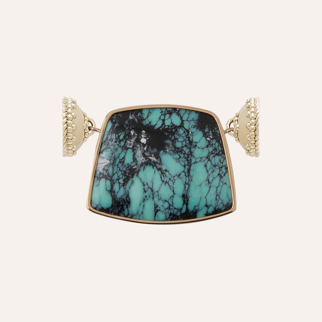 Green Persian Variscite Shield Centerpiece