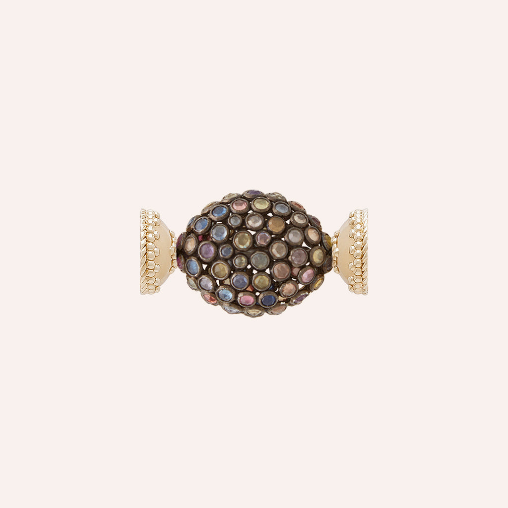 Multicolor Pavé Sapphire Rhodium Centerpiece