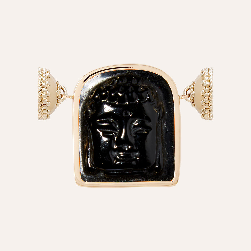 Chiara Glass Black Buddha Centerpiece