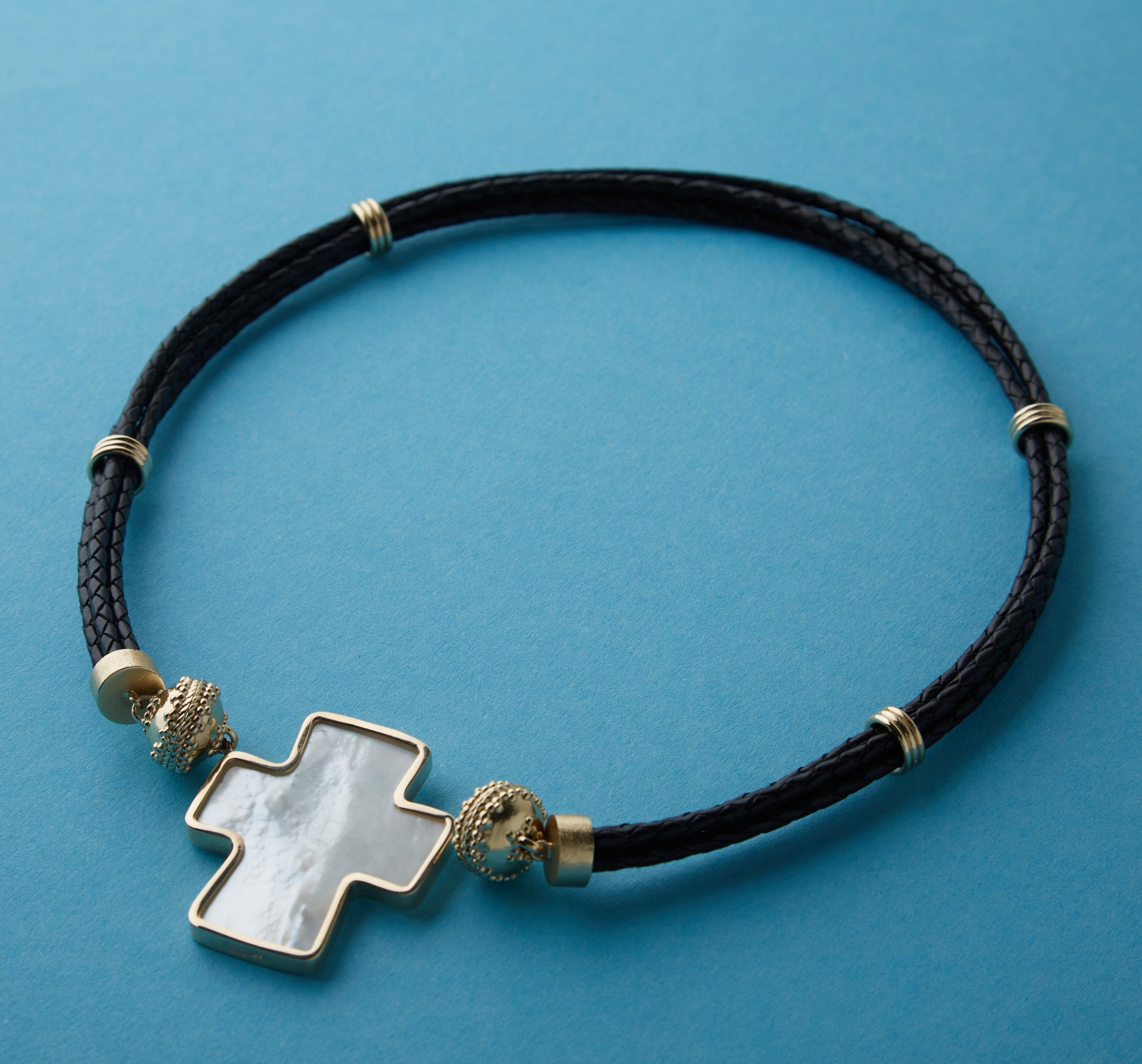 Aspen Braided Leather Black Necklace