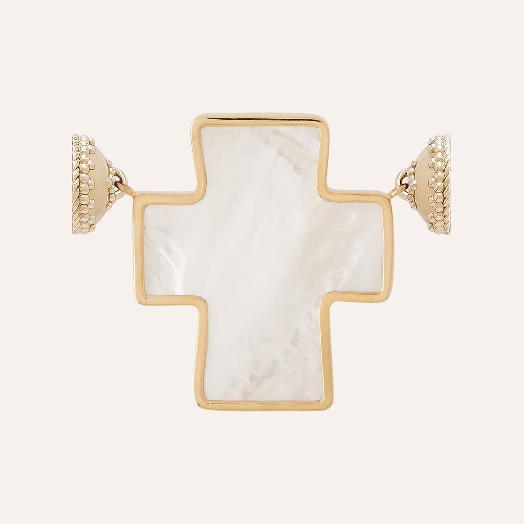 14K Mother of Pearl Cross Centerpiece