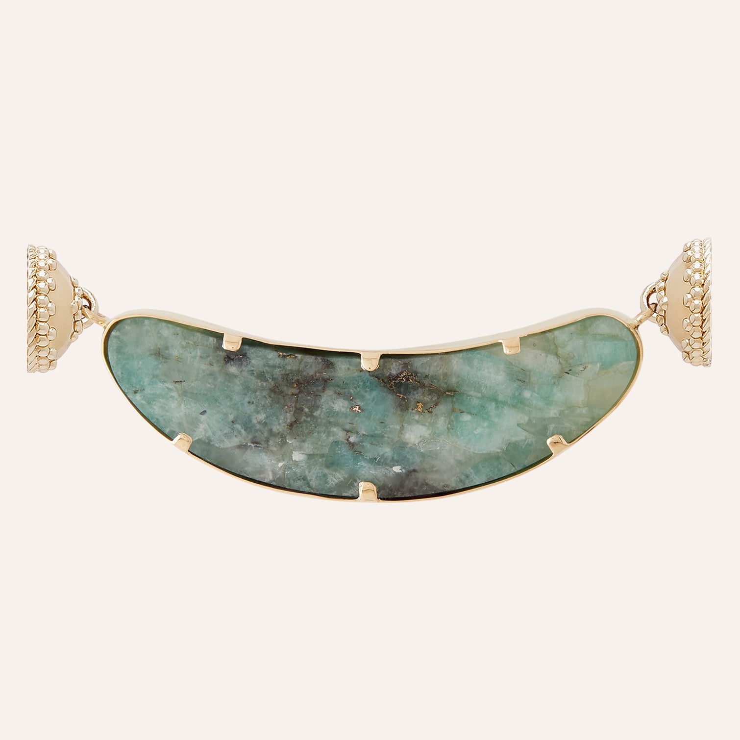 Large Half Moon Emerald Centerpiece