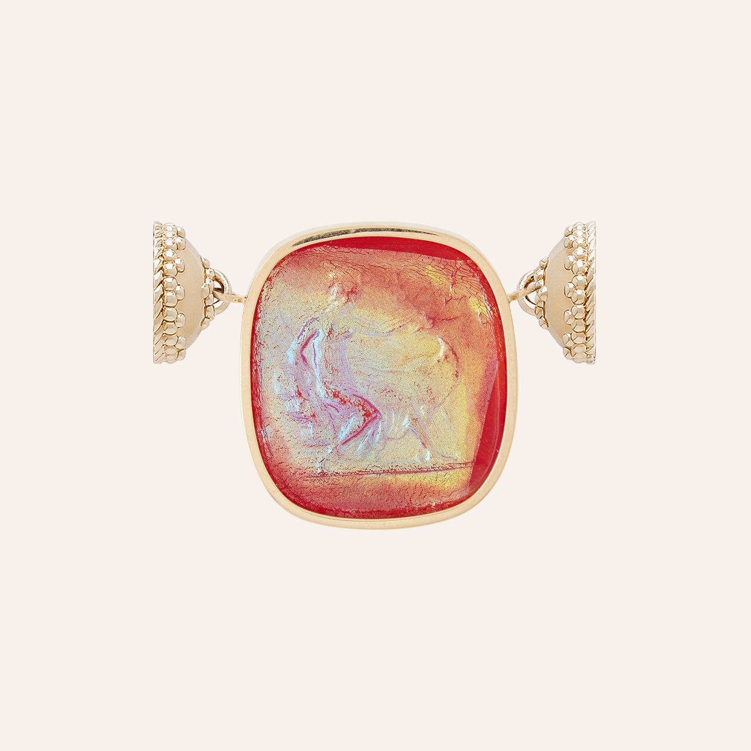14K Classic Diana Iridescent Red Italian Glass Centerpiece