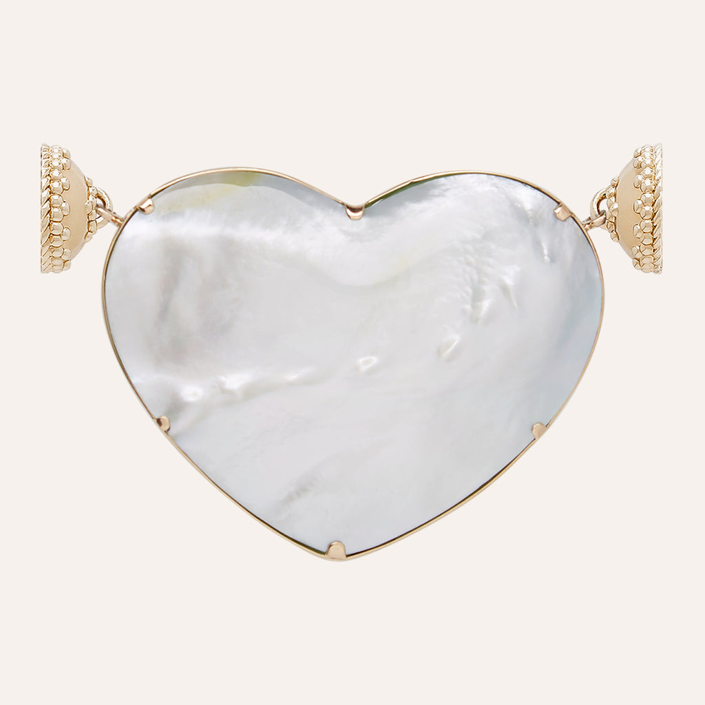 14K Green Chrysoprase Heart Cabochon Centerpiece