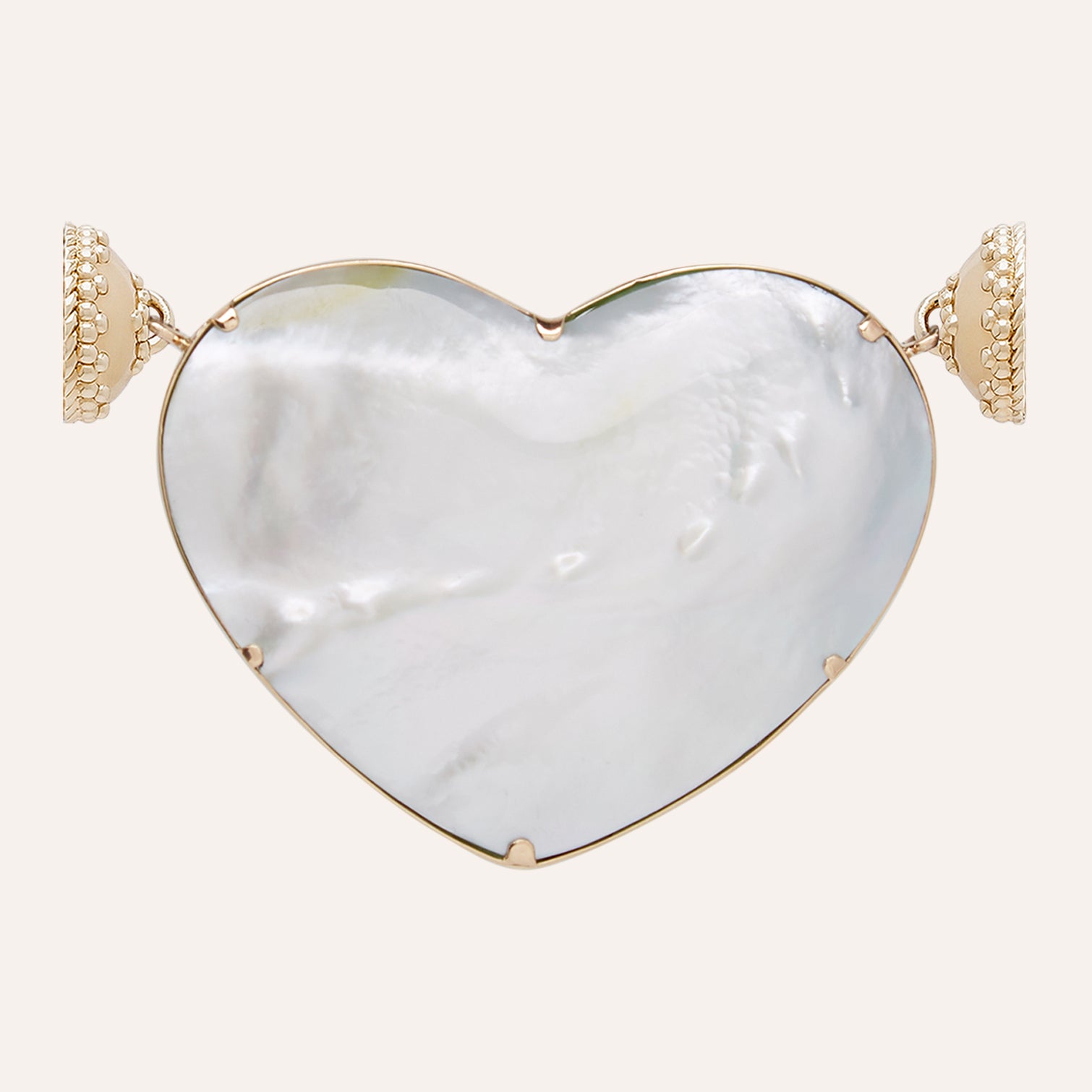 14K Green Chrysoprase Heart Cabochon Centerpiece