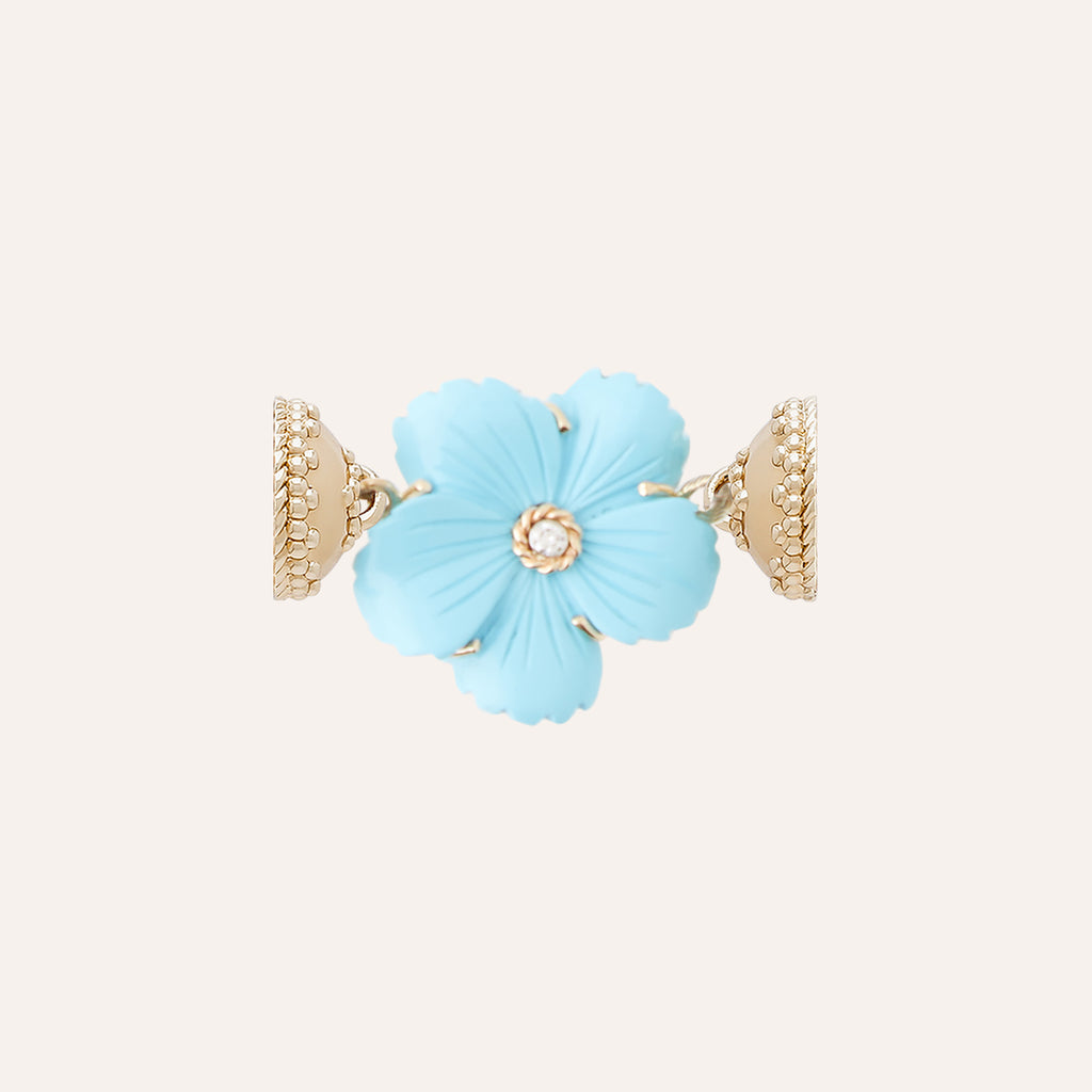 Turquoise Carved Wildflower with Diamond Accent Centerpiece