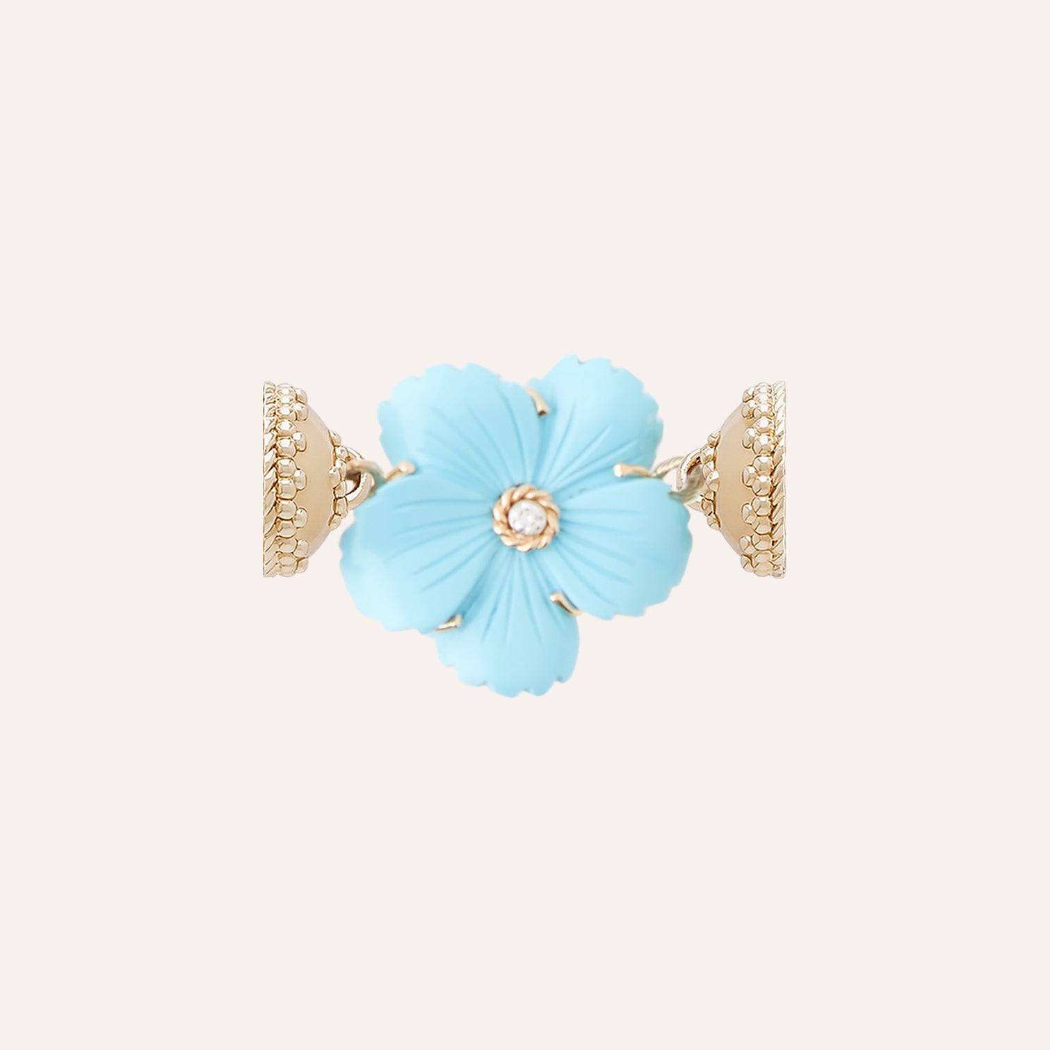 Turquoise Carved Wildflower with Diamond Accent Centerpiece