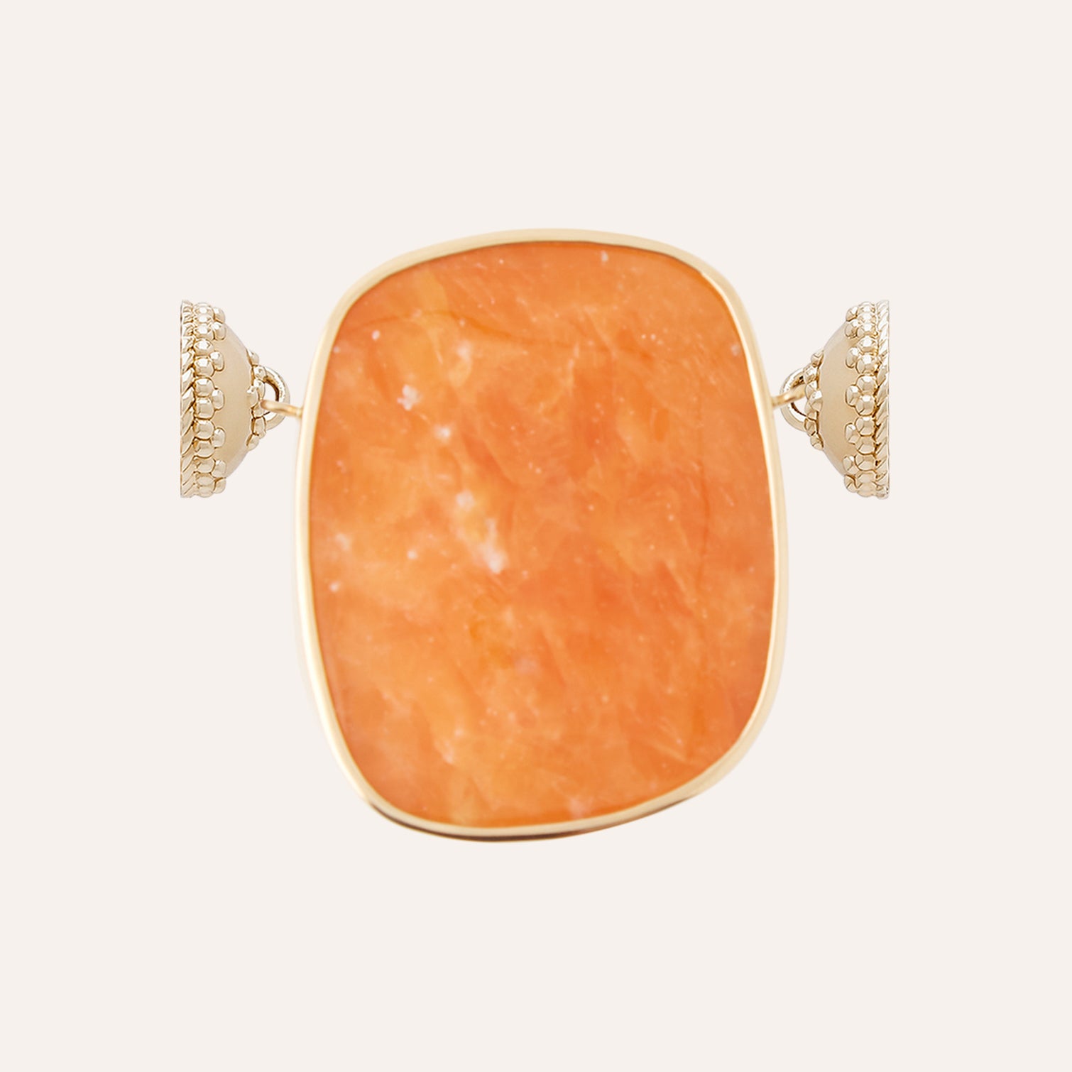 14K Small Orange Calcite Flat Oblong Centerpiece