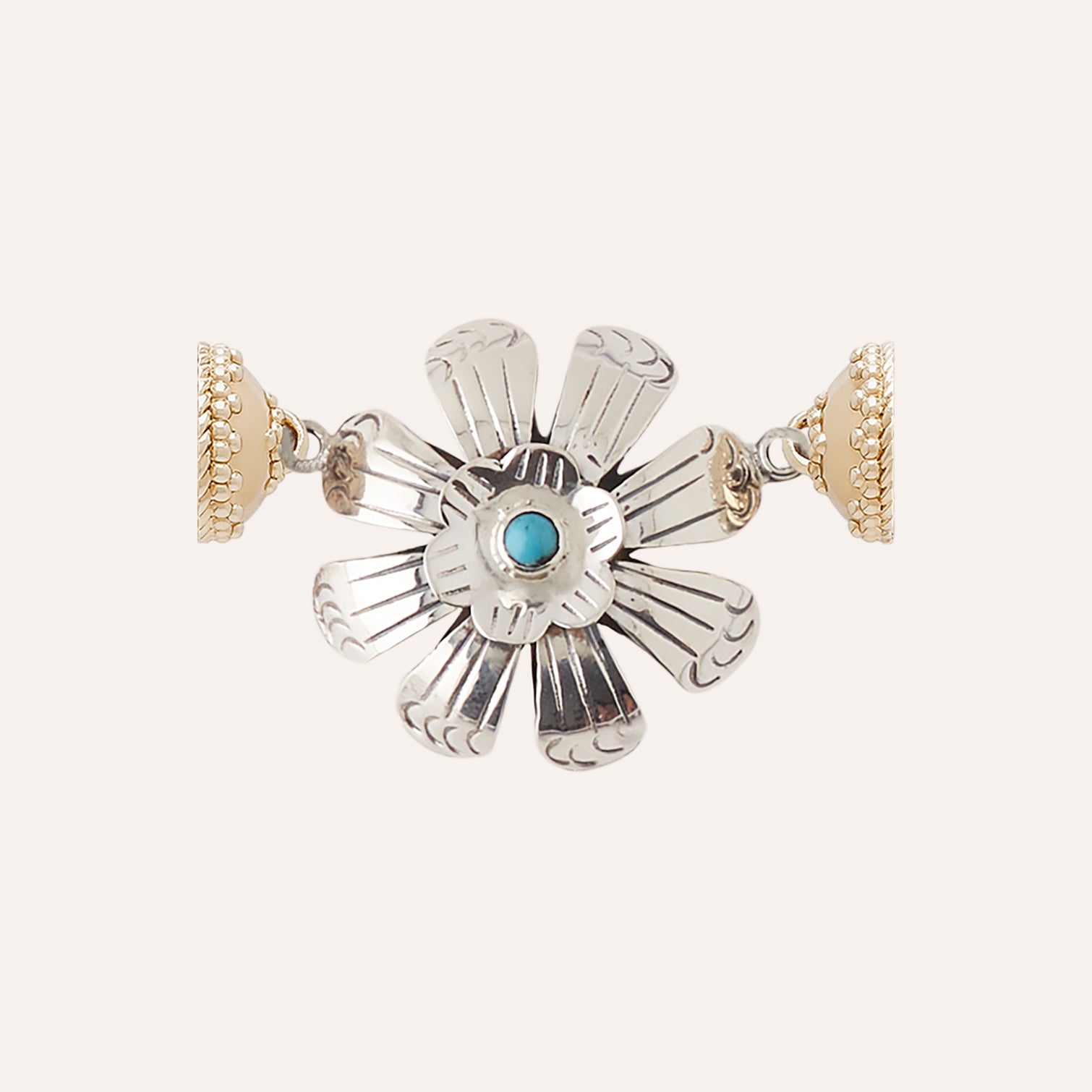 Sterling Sliver and Turquoise Flower Centerpiece
