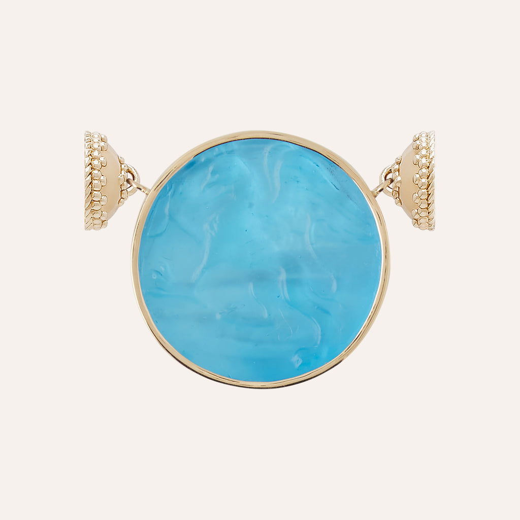 Classic Griffin Caribbean Blue Chiara Glass Centerpiece