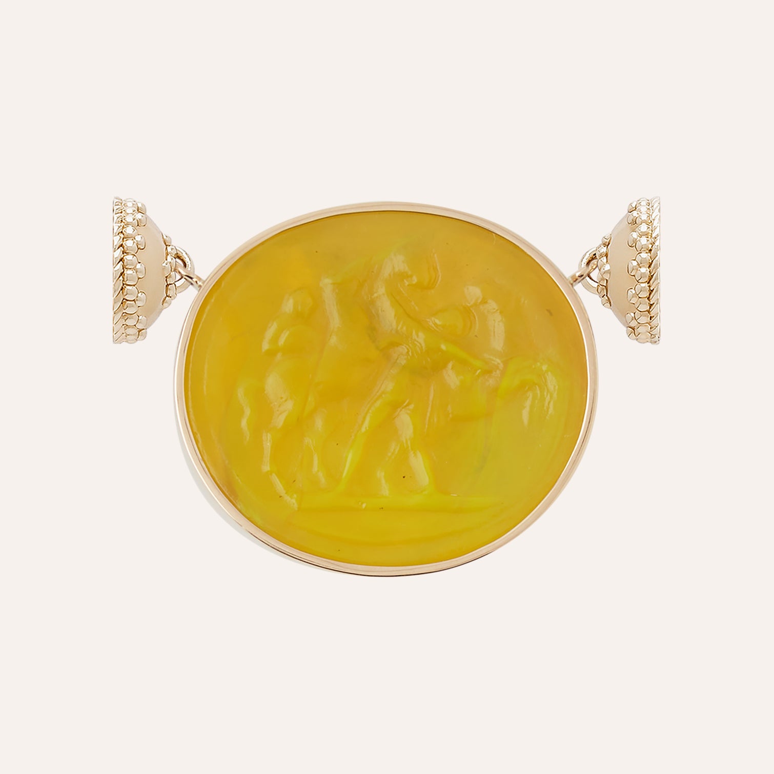 Classic Horses Yellow Chiara Glass Centerpiece