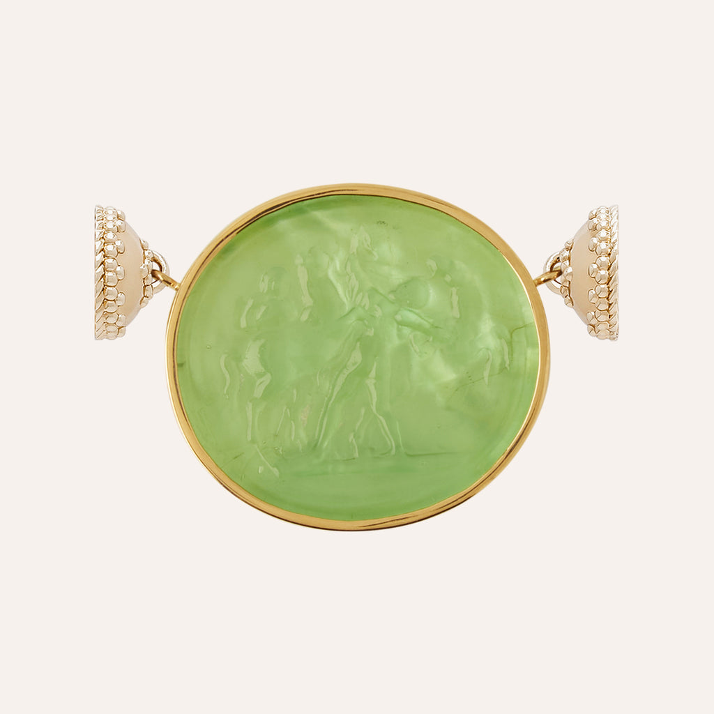 Classic Horses Mint Green Italian Glass Centerpiece