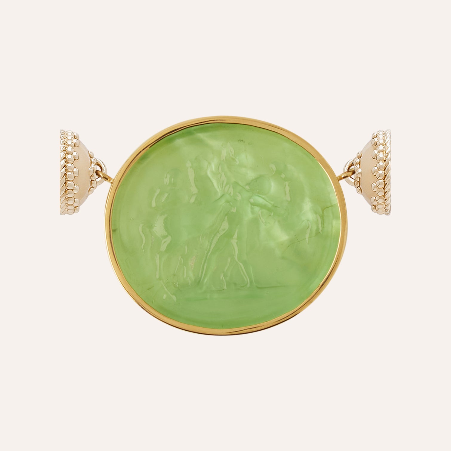 Classic Horses Mint Green Italian Glass Centerpiece