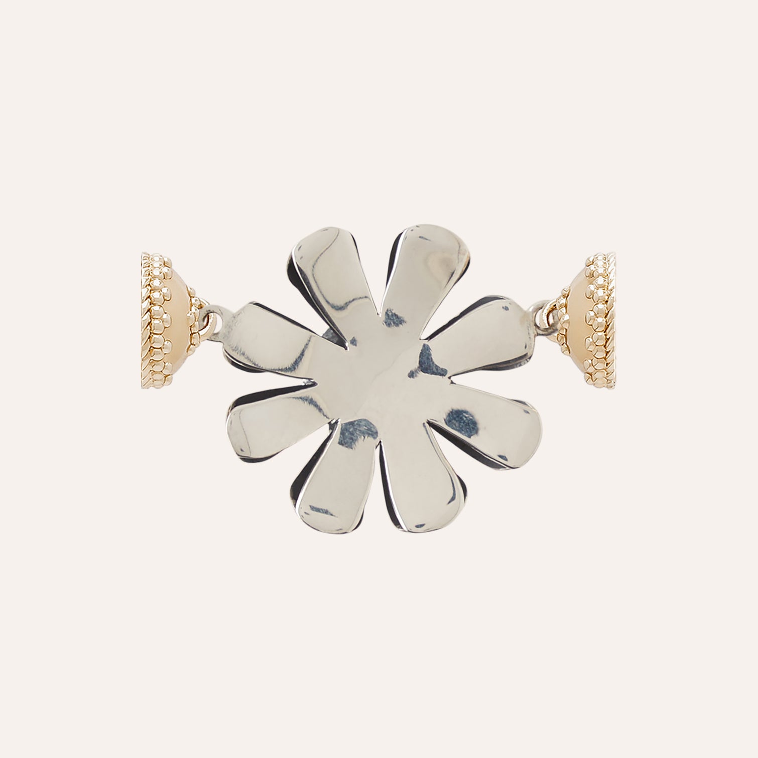 Sterling Silver and Orange Coral Flower Centerpiece