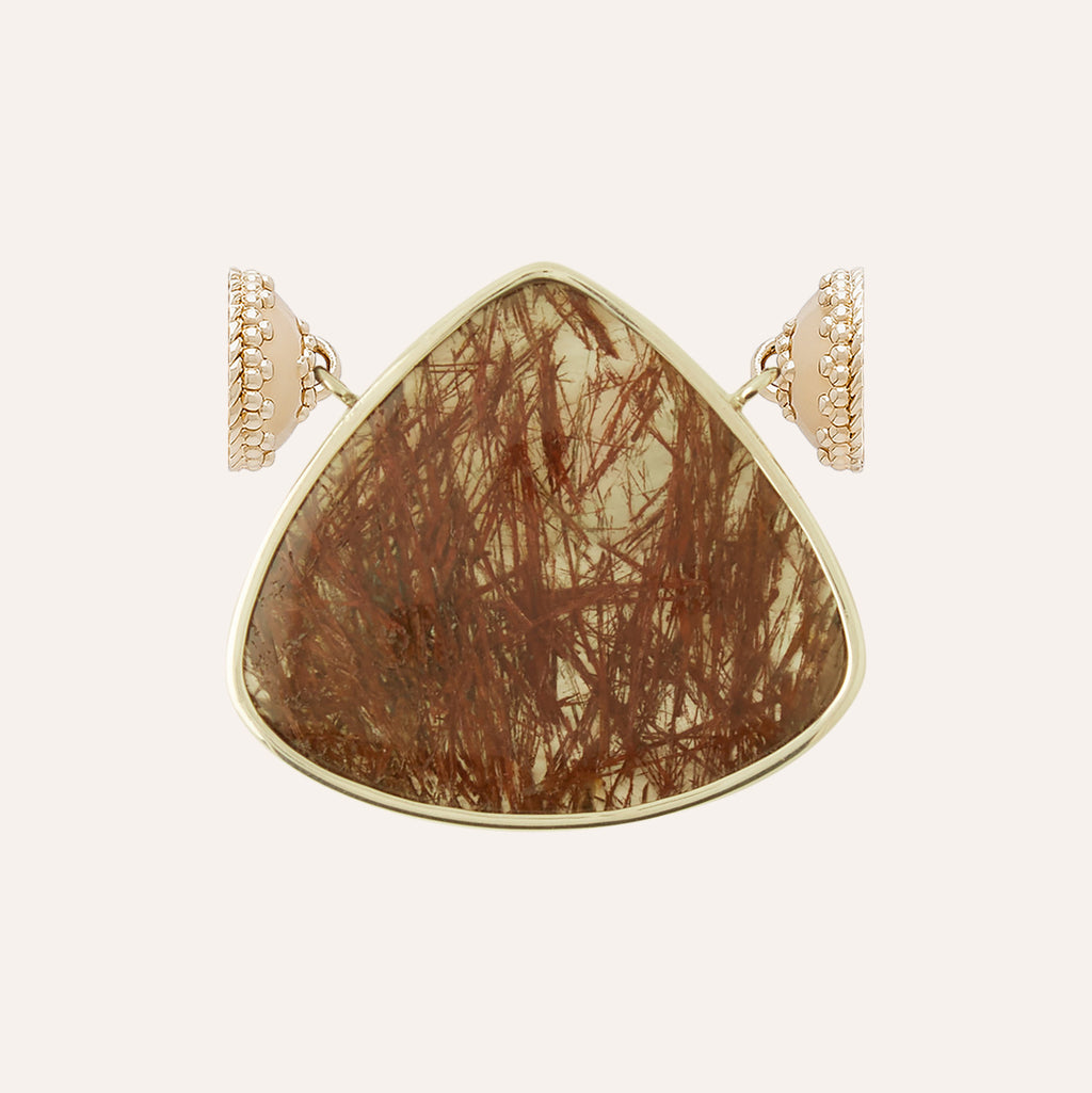 Sterling Silver Brown Garden Quartz Triangle Centerpiece