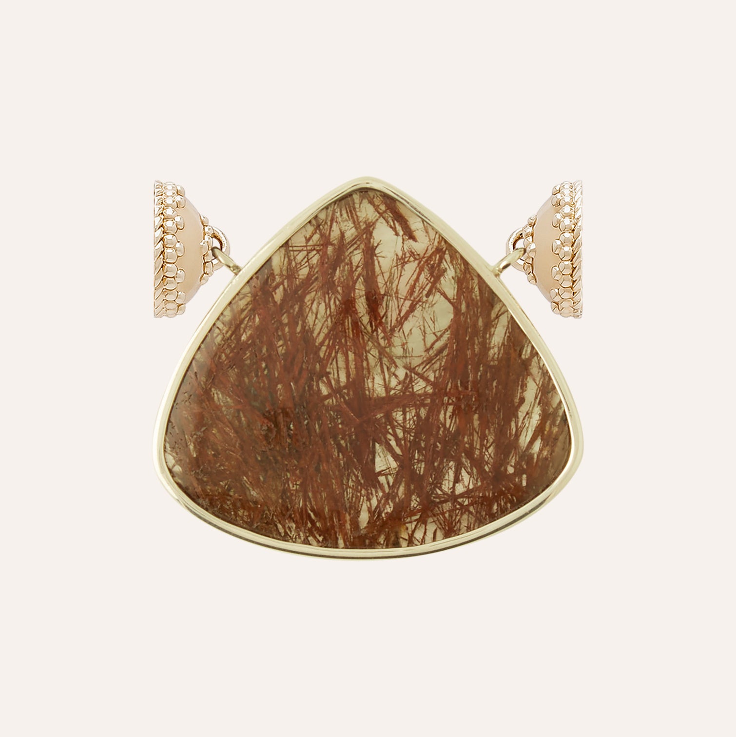 Sterling Silver Brown Garden Quartz Triangle Centerpiece