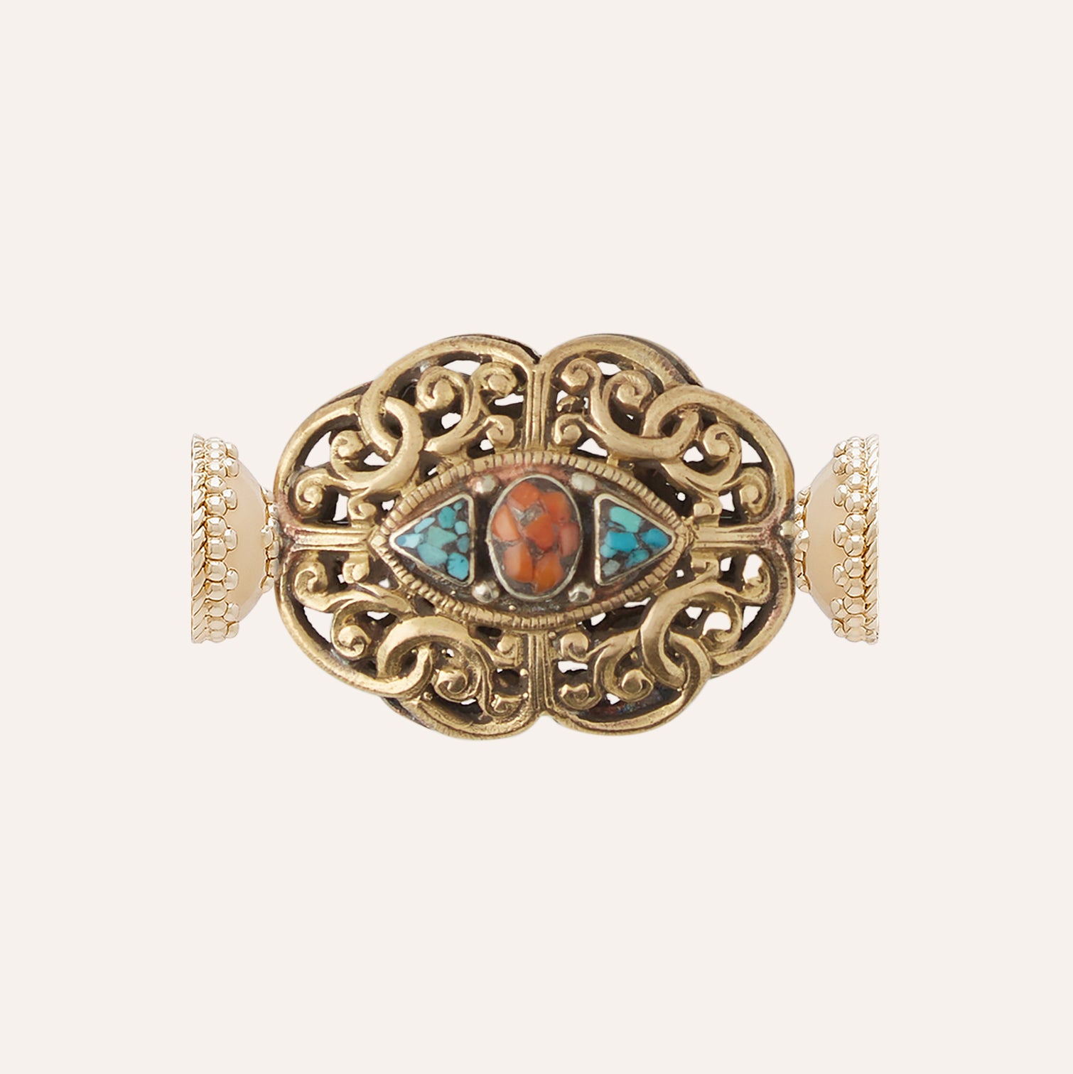 Tibetan Treasure Turquoise Dozje Centerpiece