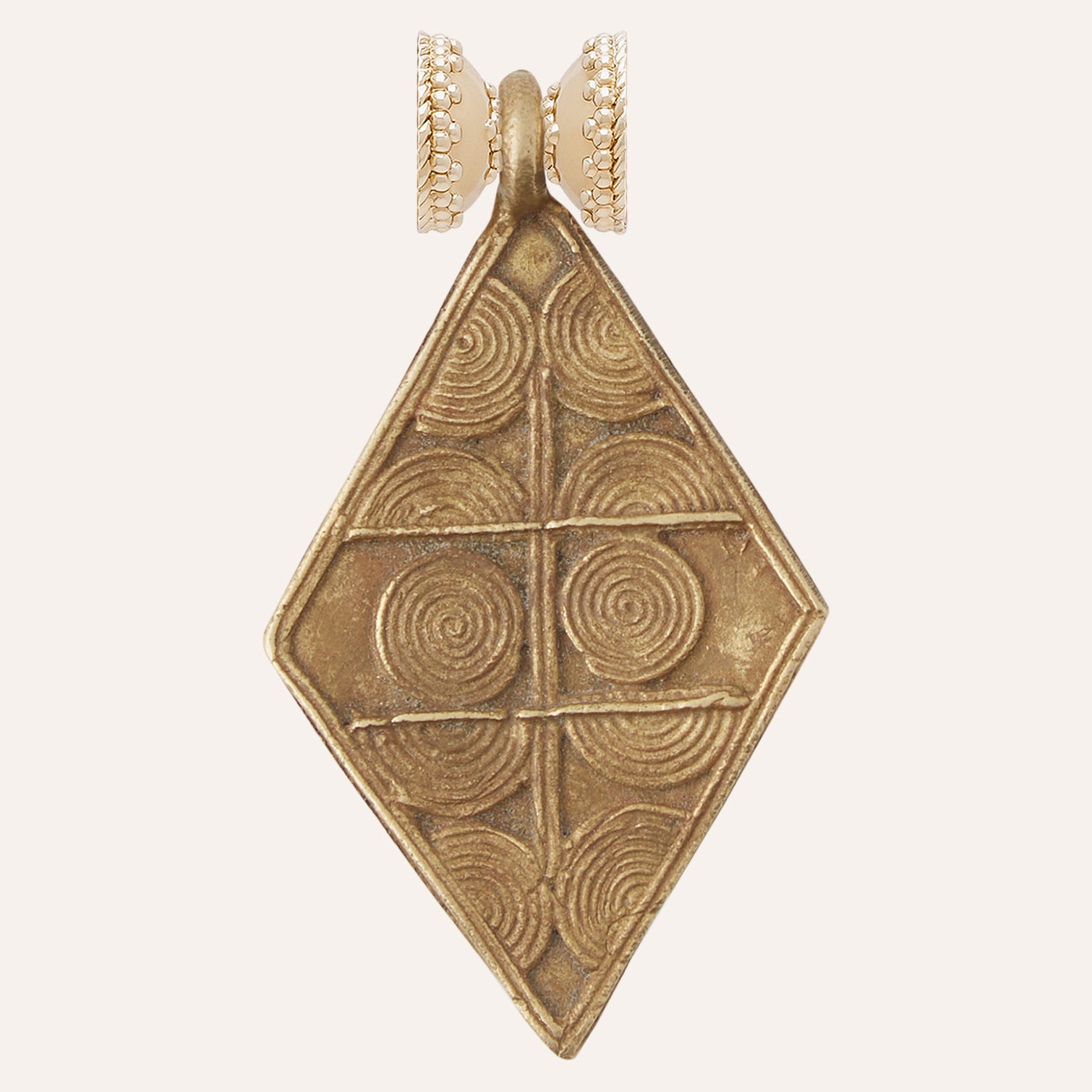 African Brass Swirl Kite Shield Centerpiece
