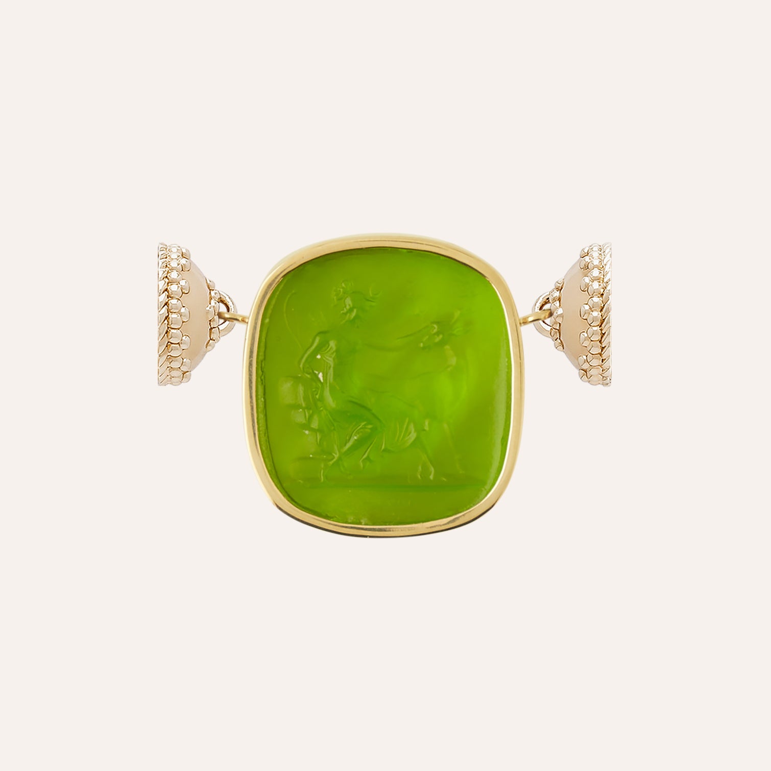 Classic Diana Olive Green Italian Glass Centerpiece