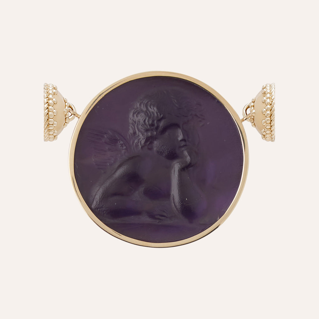 Classic Cherub Plum Chiara Glass Centerpiece