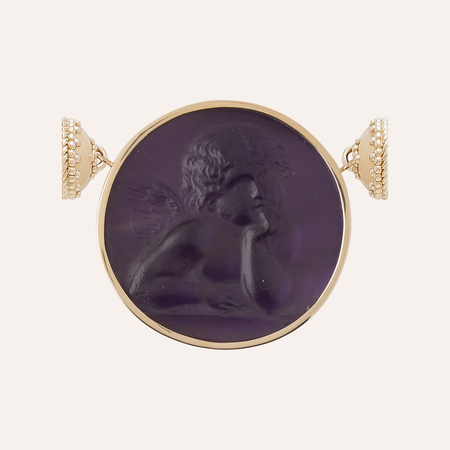 Classic Cherub Plum Chiara Glass Centerpiece