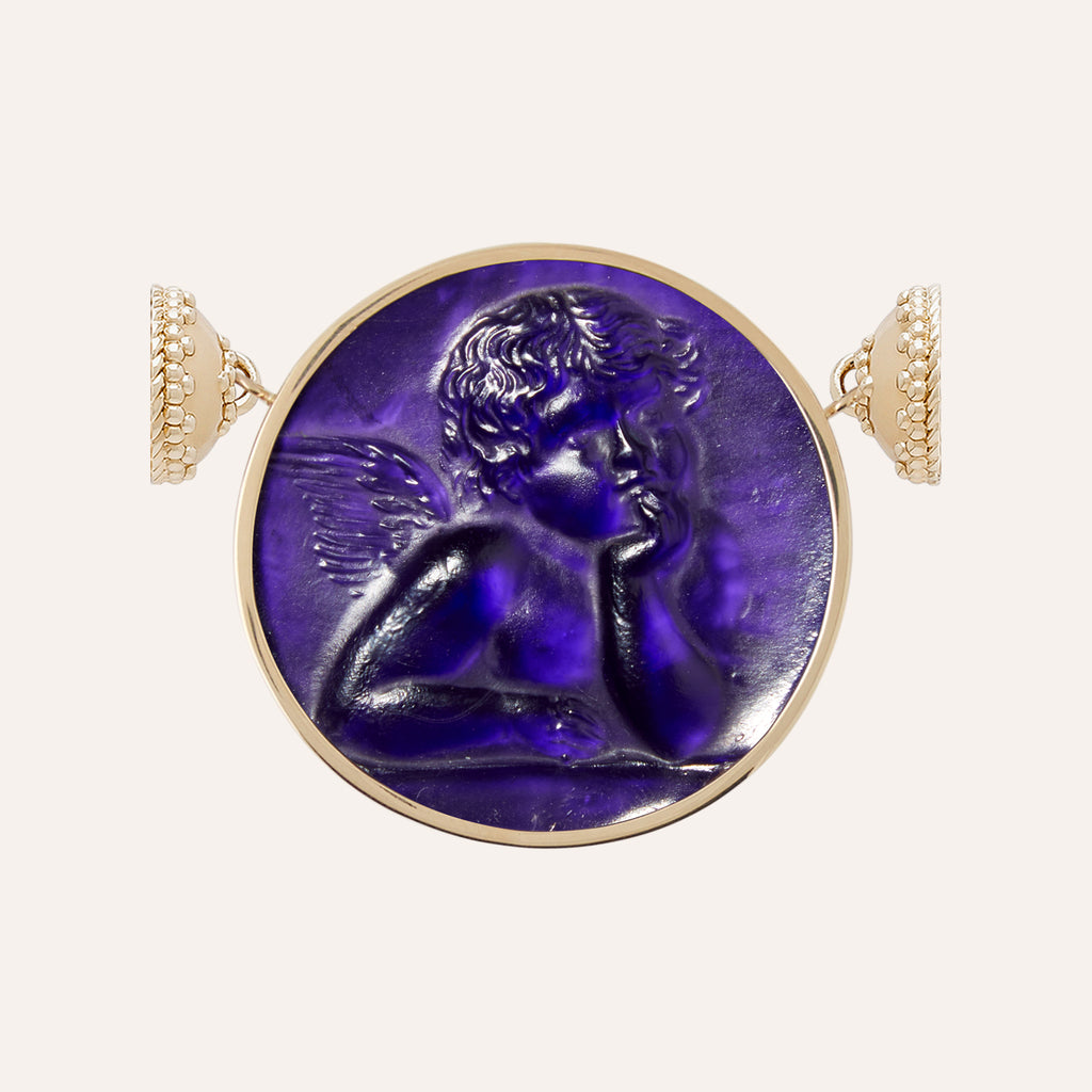 Classic Cherub Plum Chiara Glass Centerpiece