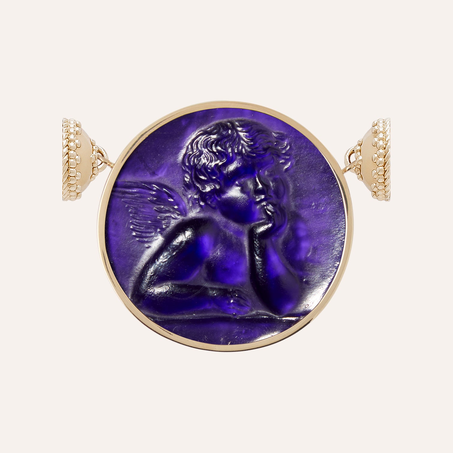 Classic Cherub Plum Chiara Glass Centerpiece